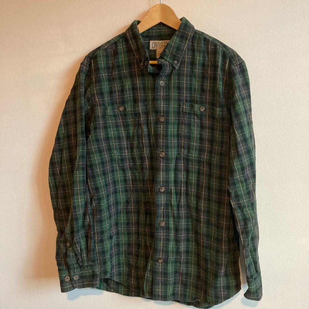 Duluth Green Plaid Flannel Shirt